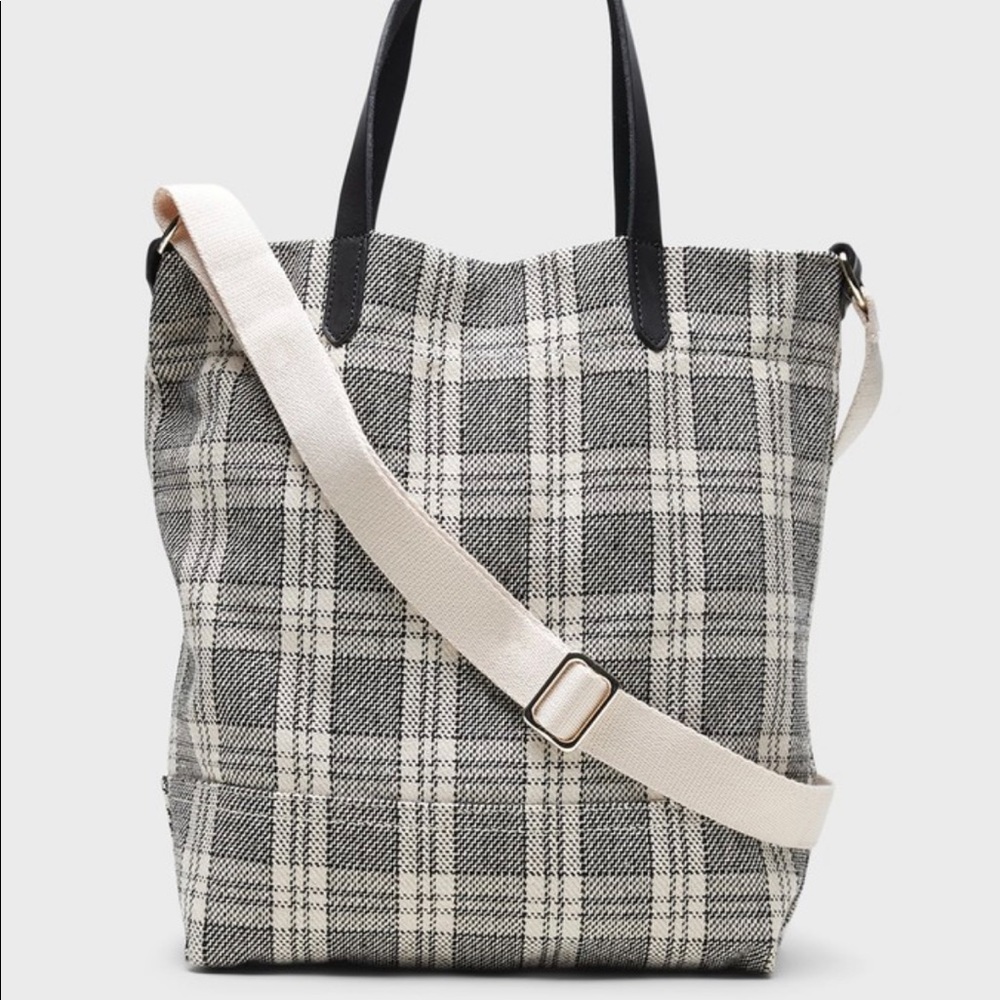 Plaid Canvas Tote | Banana Republic